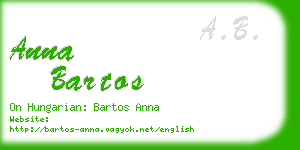 anna bartos business card